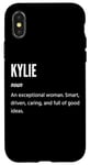 Coque pour iPhone X/XS Kylie Gifts Nom une femme exceptionnelle