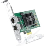 Gigabit PCIE Carte Réseau Intel 82576 - E1G42ET Chip, 1Gb Carte Réseau Convergé(NIC) Ethernet PCI Express 2.0 X1 LAN Adaptateur, Dual RJ45 Ports pour Windows Server, Linux -