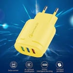 3-porttinen USB-laturi 2.1a+qc3.0 Fast Wall Adapter Eu Plug for Iphone, Huawei, Samsung, Xiaomi