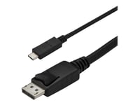 Startech.Com 9.8Ft/3M Usb C To Displayport 1.2 Cable 4K 60Hz, Usb-C To Displayport Adapter Cable Hbr2, Usb Type-C Dp Alt Mode To Dp Monitor Video Cable, Compatible W/ Thunderbolt 3, Black - Usb-C Male To Dp Male (Cdp2dpmm3mb) - Ekstern Videoadapter