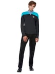 Smiffys Star Trek Voyager Science Uniform, Star Trek Top with Embroidered Delta Badge & Rank Insignias, Star Trek Voyager Outfit, Star Trek Halloween Fancy Dress Accessory