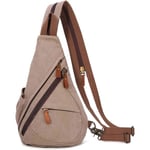 Canvas Sling Bag - Liten Crossbody ryggsäck Axelväska Casual Daypack ryggsäck för män kvinnor