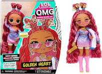 LOL Surprise OMG Fashion Doll - GOLDEN HEART - Unbox Fabulous Surprises and Accessories - Includes Fashion Doll, Outfit, Accessories, and Doll Stand - Great Gift for Kids Ages 4+