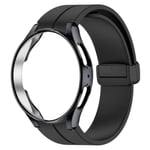 Original Silikonrem+ Case För Samsung Watch 4/5 40 44mm Watch 5 Pro 45mm Magnetiskt spänne Band Galaxy Watch 4 Classic 42 46mm black Galaxy watch 4 40mm