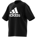 adidas Women's Essentials Big Logo Boyfriend Tee, Black/White, XS