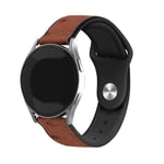 Strap-it Bracelet hybride cuir - compatible pour Huawei Watch GT 3 42mm (marron)