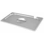 Vogue CB171 Stainless Steel Gastronorm Notched Lid, 1/2 Size