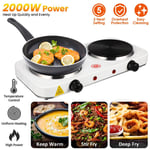 2000W Hot Plate Electric Cooker Double Portable Table Top Kitchen Hob Stove UK