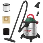 HYCHIKA 1200W Aspirateur Eau et Poussiere, Réservoir en Acier Inoxydable de 20 litres, avec Filtre HEPA et Accessoires, idéal pour la Maison, l'atelier, Le Garage et la Voiture