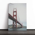 Big Box Art Canvas Print Wall Art Golden Gate Bridge San Francisco | Mounted and Stretched Box Frame Picture | Home Decor for Kitchen, Living Room, Bedroom, Hallway, Multi-Colour, 30x20 Inch