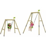 Tp Toys - Mon premier portique forest acorn 2 en 1 fsc balancoire / fauteuil bebe / kit d'ancrage h.200 cm - marron - bleu - gris - vert