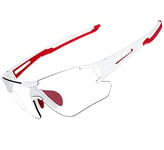 ROCKBROS Lunettes de Soleil Photochromiques Hommes Vélo, Cyclisme Lunettes Demi-Monture Polarisées Sport VTT Pêche Running