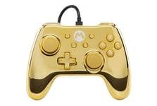 PowerA - Chrome Edition Mario - manette de jeu - filaire - or - pour Nintendo Switch