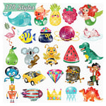 Leesgel Tatouage Enfant Paillette, 170 Styles Tatouage Temporaire Stickers Enfant pour Decoration Anniversaire Fille, Licorne/Dinosaure/Mermaid/Pirate/Sous la mer/Papillon Autocollants Enfants