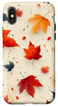 iPhone X/XS Falling autumn maple leaves in warm colours Case