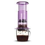 AeroPress Clear Coffee Press – 3 In 1 Brew Method Combines French Press, Pourover, Espresso, Full Bodied Coffee Without Grit or Bitterness, Small Portable Coffee Maker for Camping & Travel, Purple