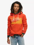 Superdry Outdoor Graphic Stripe Hoodie, Rust Orange