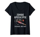 Womens Crossbow I Zombie Apocalypse I Bow Archery Crossbows V-Neck T-Shirt