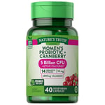 Nature's Truth Women's Probiotic + Cranberry Vegetarian Capsules 40 Tabs By Natu