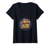 Womens Nature’s Ultimate Force: Volcano Explosion Unleashed V-Neck T-Shirt