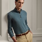 Birdseye Cashmere Quarter-Zip Sweater - Blue Multi