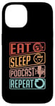 iPhone 14 Eat Sleep Podcast Repeat Loves Podcast Microphone Podcasting Case