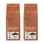 by Amazon Espresso Crema Coffee Beans, Light Roast, 1kg (2 Packs of 500g), Rainforest Alliance Certified