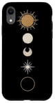 iPhone XR Minimalist Celestial Art Golden, Sun Full Moon Case