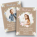 Personalised Floral Photo Thank You Cards Boy Girl Vintage Thank You Notes x10