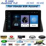 LHWSN 10" Capacitive Touch Screen for Honda 8th Accord Car Radio GPS Navigation 8 cores Steering Wheel Control Stereo Head Unit Link Mirror WiFi Bluetooth AM RDS HIFI SWC,4G Wifi 4G 64G