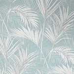 Blue Floral Wallpaper Metallic Silver Shimmer Textured Thick Slightly Imperfect