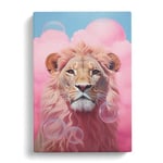 Lion Bubble Gum Painting Canvas Print for Living Room Bedroom Home Office Décor, Wall Art Picture Ready to Hang, 30x20 Inch (76x50 cm)