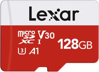 Carte Micro SD 128 Go, Carte Mémoire Micro SD+ Adaptateur, Microsdxc Carte TF jusqu'à 100 Mo/s, A1, U3, C10, V30, Full HD et 4K UHD pour Caméra, Telephone, Switch.[G414]