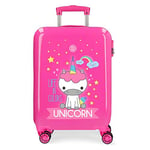 ROLL ROAD Valise cabine rigide 55 cm, Fuchsia, 38 x 55 x 20 cms