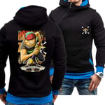 Men's Sweatshirt Jacket Hoodie Pullover - 3D Roronoa Zoro Print Baseball UniformUnisex Hooded Tops Long Sleeve Casual Spring and Autumn Sweater Jacket - Teen ，Black+Blue ，XXL