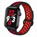 Sportrem för Apple Watch Band 45 mm 49 mm 44 mm 40 mm 41 mm 42 mm Silikonarmband correa iWatch Ultra 2 Series 9 8 SE 7 6 5 4 3 Svart röd 8 Black red 8 M-L