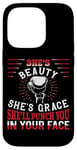 iPhone 14 Pro Boxing Girl Vintage She'S Beauty She'S Grace She'Ll Punch Case