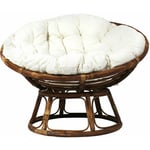 Fauteuil papasan en rotin avec coussin Rattan