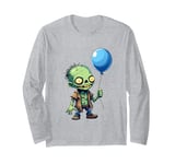 Funny Dead Zombie Holding a Balloon Men Women Zombie Lover Long Sleeve T-Shirt