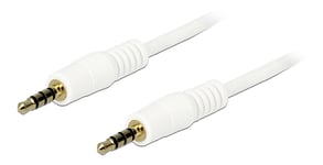 Stereo jack cable 3.5mm 4pin male  male 24 AWG 3m white