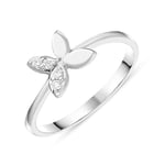 18ct White Gold 0.06ct Diamond Butterfly Ring