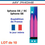 Lot De 10 : Autocollant Sticker Colle Batterie Iphone 5s / 5c / Se Adhésif Double Face Strips