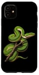 Coque pour iPhone 11 Amoureux Drôles De Python D'arbre Vert, Serpents, Reptiles