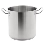 Vogue Deep Stockpot 300X300mm 20.5Ltr Stainless Steel Saucepan Cookware, Silver