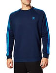 adidas Men 3-Stripes Crew Sweatshirt - Collegiate Navy/Bluebird, X-Small