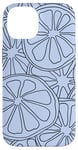 Coque pour iPhone 14 Silhouette bleu clair motif agrumes