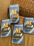 3 x Maxwell M 240 Mega Power VHS Video Tapes Brand New Sealed Tapes