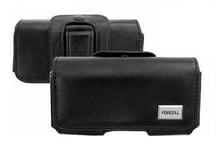 Housse Etui Universel (Cuir Noir Horizontal D) ~ Sony Ericsson X10 Xperia Mini