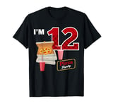 12th Birthday Pizza Theme 12 Year Old Funny B-Day Matching T-Shirt