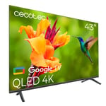 Cecotec Smart TV - TV QLED 43 Pouces Résolution 4K UHD - Série V4 VQU40043. Google TV, Dolby Vision&Atmos, VRR, HDMI 2.1, USB 3.0, HDR10, 16 Go ROM, Google Voice Assitant, Chromecast